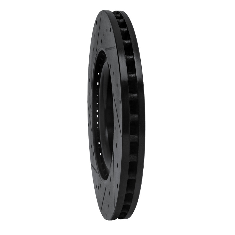 Mercedes-Benz GLS350 Brake Rotor (1) - Front Right - R1 Concepts - Drilled & Slotted - Black - `13-`19